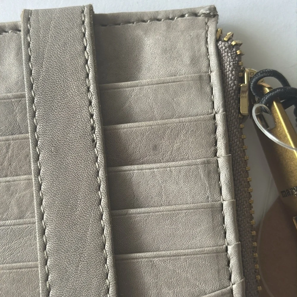 Margot Grey slim leather Card case wallet wristlet